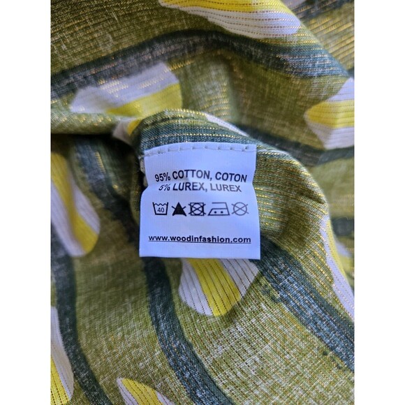 Woodin Mens Large African Pattern Long Sleeve Button Down Green Dress Shirt New - Picture 12 of 12